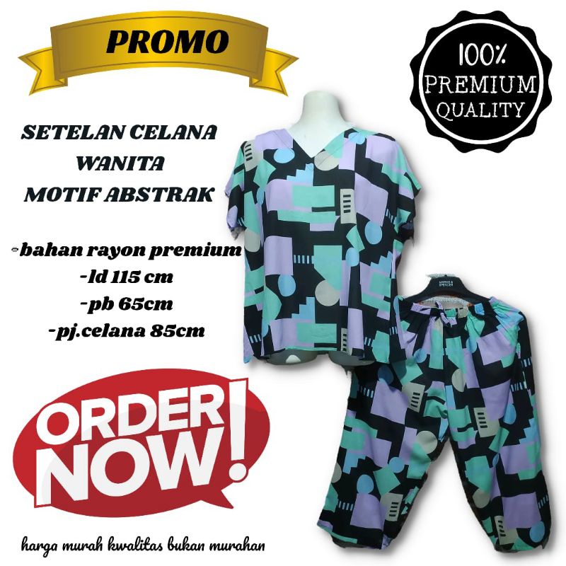 SETELAN CELANA 7/8 /SETELAN CELANA RAYON MOTIF