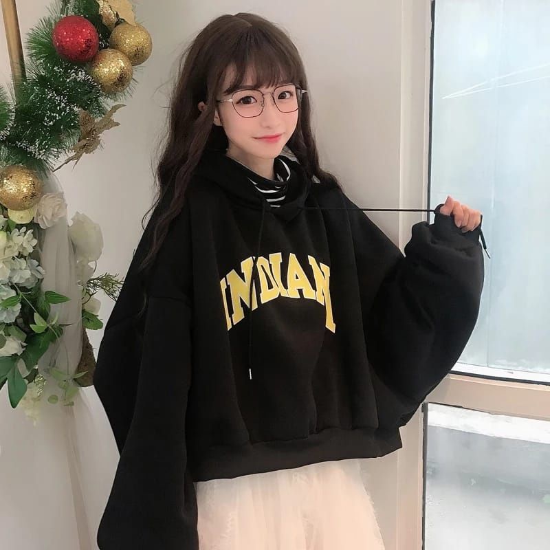 Indiana hoddie sweater fashion wanita