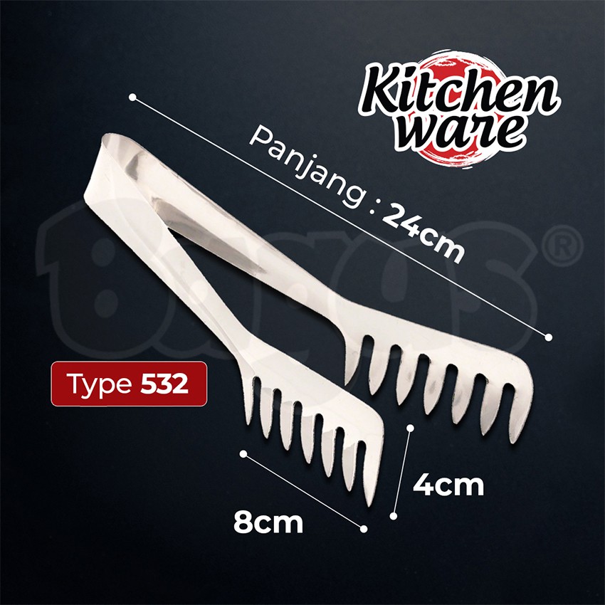 Bagus Kitchenware penjepit makanan Pasta Mie Roti 9.5&quot; Tipe 532