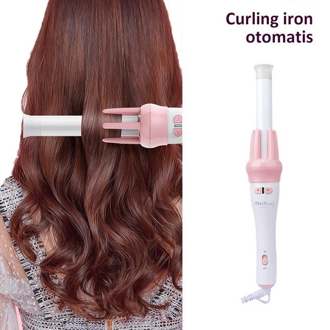 Diskon (qkt-770) Herbaay catokan rambut keriting/catokan curly otomatis Keramik Hair Curler Straig