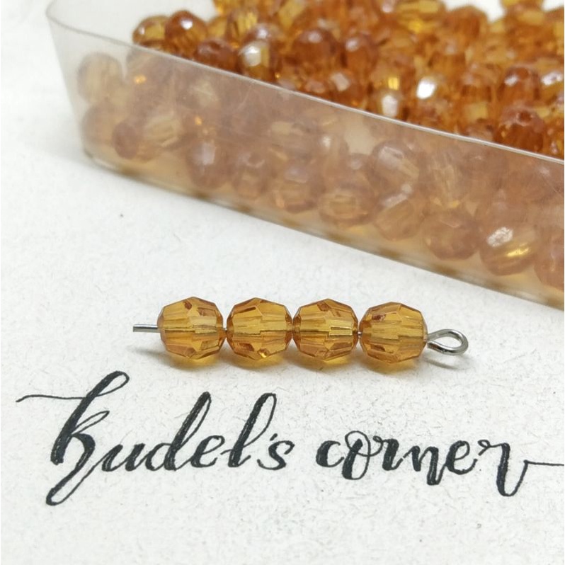 25gr manik kaca ACR segi ukuran 6mm