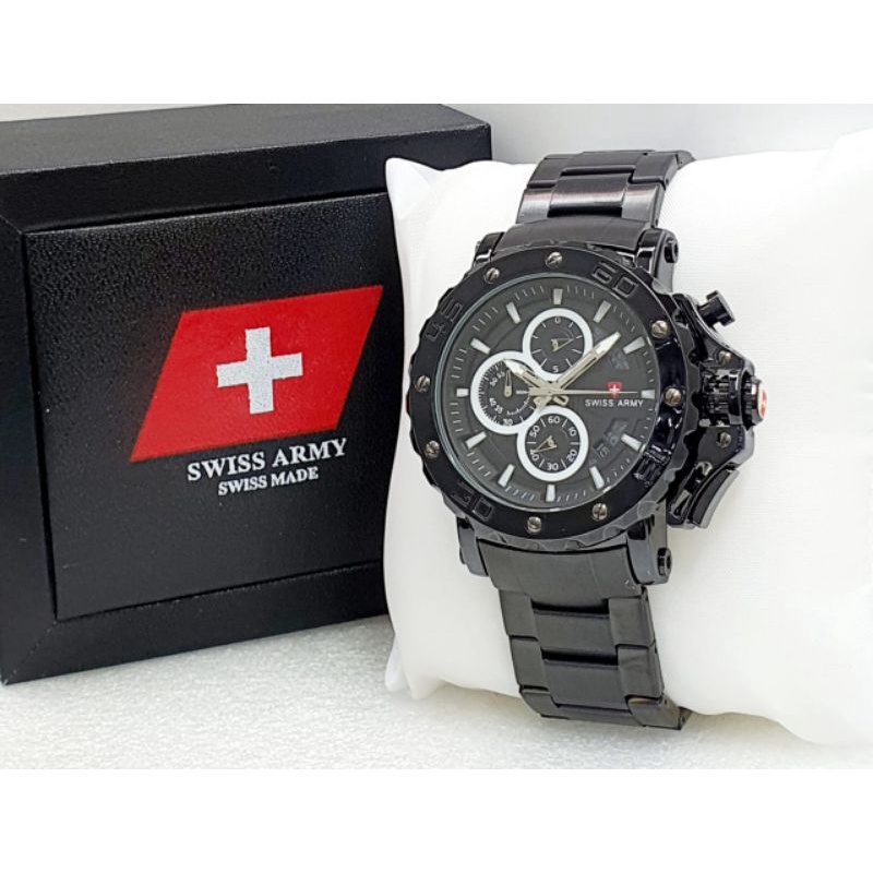 SW1SS 4RMY JAM TANGAN PRIA STAINLISS STEEL 9218 CHRONOGRAPH AKTIF JAM TANGAN PRIA