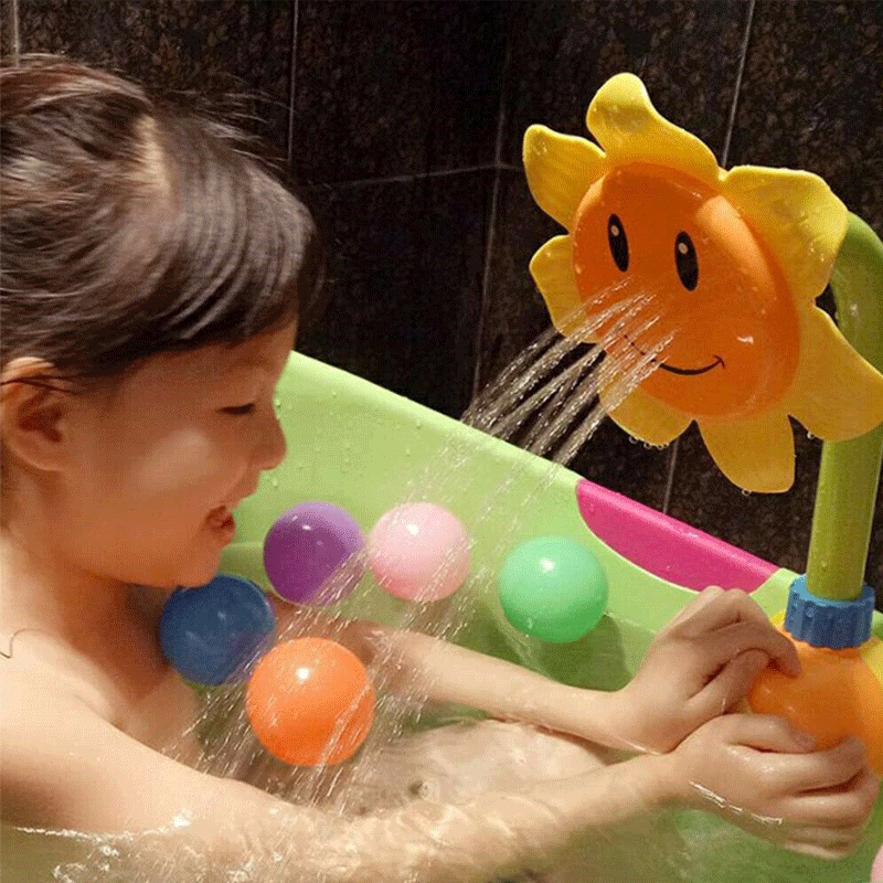 Baby Kids Bath Sunflower Spray Hand-eye Water Shower Tub Faucet Bathroom Toys