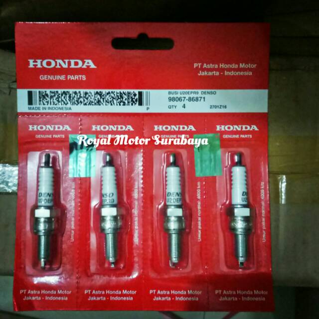 Busi Denso karisma,supra x 125,kirana original AHM (Astra Honda Motor)