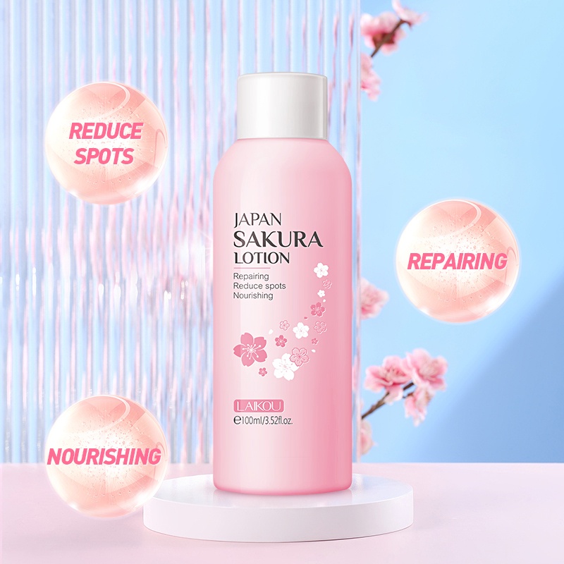 LAIKOU Sakura Lotion Wajah Mencerahkan Meringankan Bintik 100ml