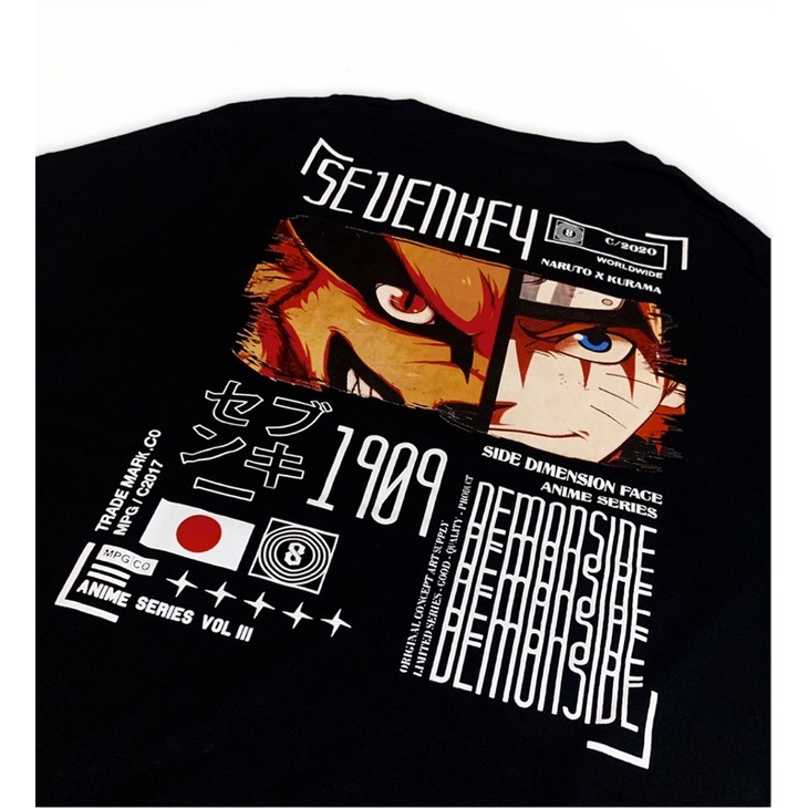 Kaos Naruto SEVENKEY X NEXT TIME ORIGINAL BRAND BANDUNG (kurama)