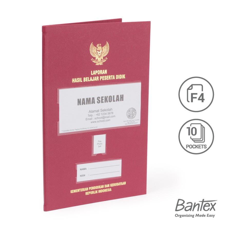 

MAP IJAZAH RAPORT | BANTEX MAP RAPORT FOLIO 10 POCKET RED 1021 14