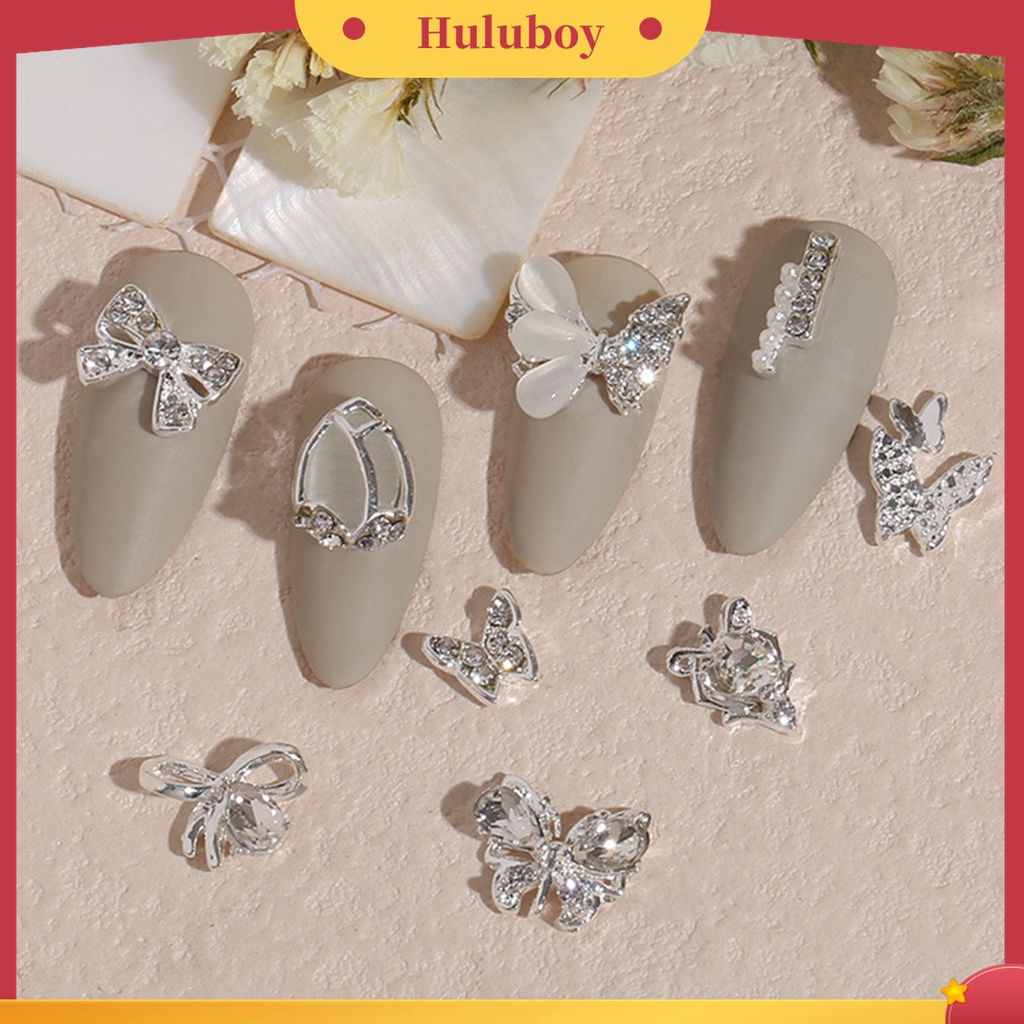 Huluboy Huluboy♡ 20pcs Ornamen Kupu-Kupu Bahan Alloy Tahan Pudar Untuk Dekorasi Manicure