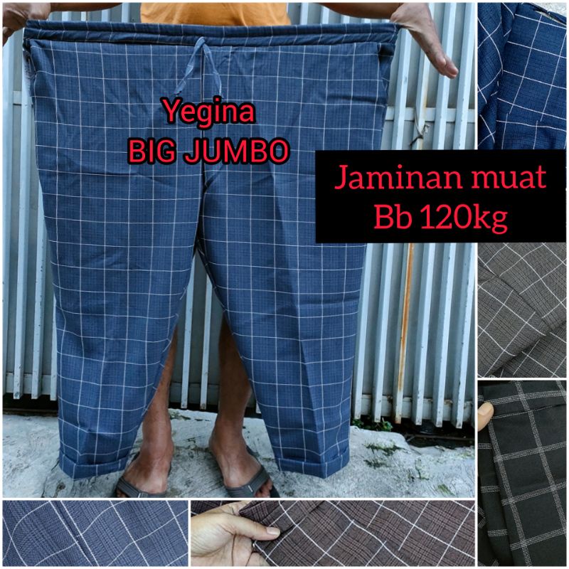 CELANA BAGGY KOTAK BIG JUMBO(BB 90-130KG) BAGGY KOTAK Tartan WANITA OVERSIZE TERBARU TERMURAH EXTRAJUMBO SUPERJUMBO JAMINAN KUALITAS BISA COD