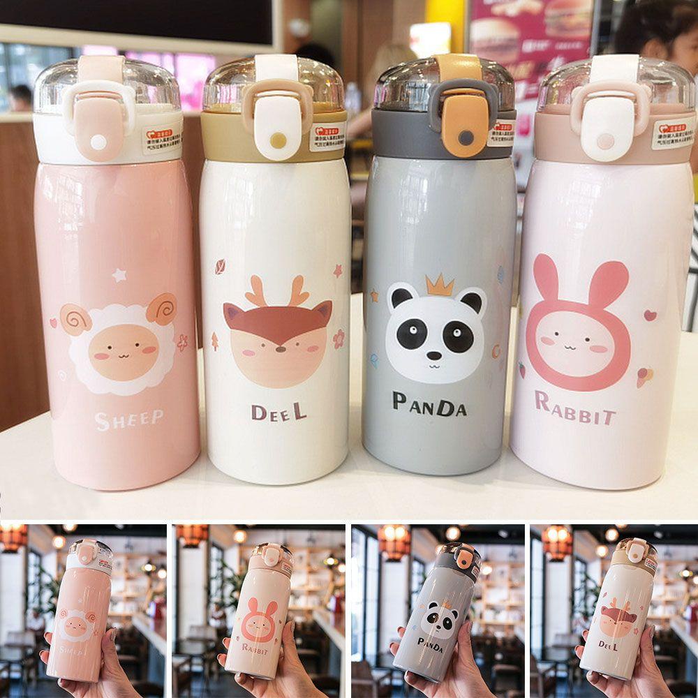 Solighter Botol Minum Vacuum insulated 500ml Motif Kartun Bahan Stainless Steel