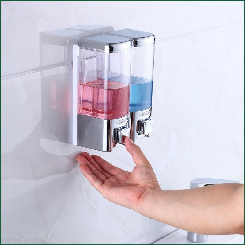 480ml Dispenser Sabun Tempel Dinding Manual Liquid Body Wash Shampoo Dispenser Wadah Lotion Dapur Kamar Mandi Supply