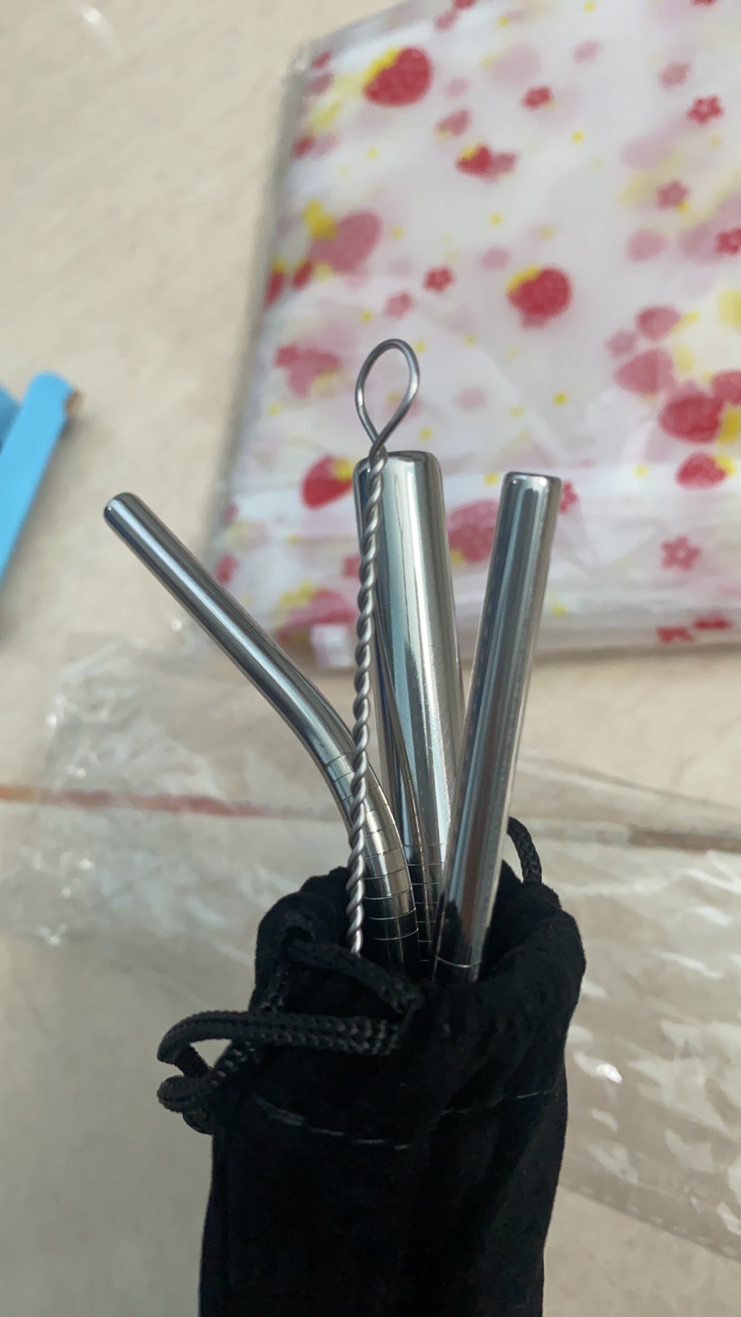 Hc A1-144 Sedotan Stainless Set 5 In 1 / Sedotan Minuman Stainless Lengkap Sedotan Set Steel Straw