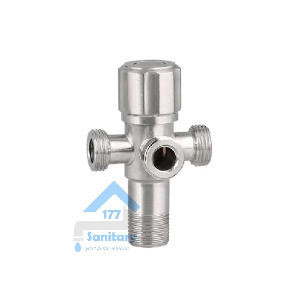 Stop Kran air Cabang 3 Stainless 304 GT- Keran air Shower Tee tiga triple kloset valve sambungan closet closed fleksibel valve angle faucet  /S11B