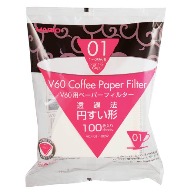 

Hario paper filter for 01 v60 dripper white(100sheet)