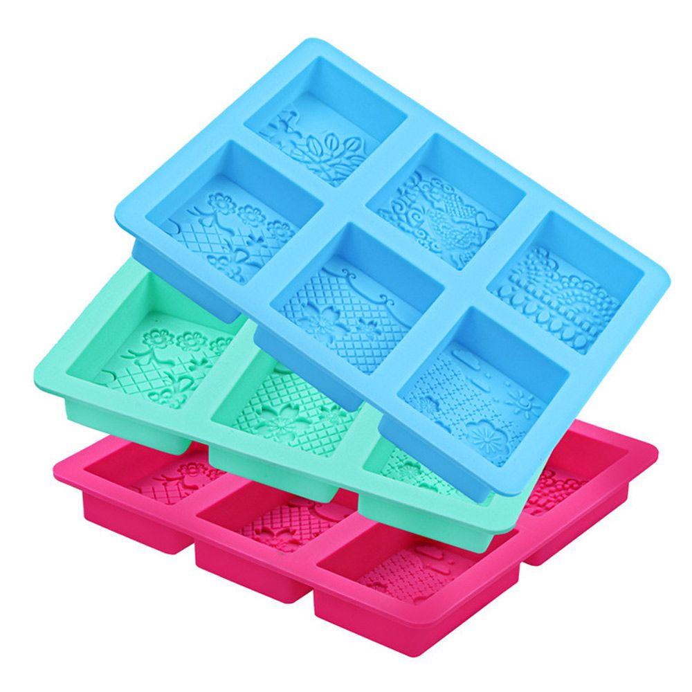 Solighter Cetakan Sabun Silikon Dengan Pola Hias Multi-Fungsi 3D DIY Craft 6rongga Handmade Soaps Supplies