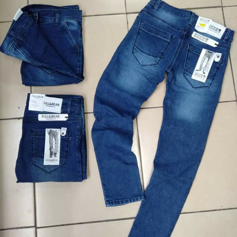 Celana panjang jeans stret cowok pria dewasa/slimfit/pensil