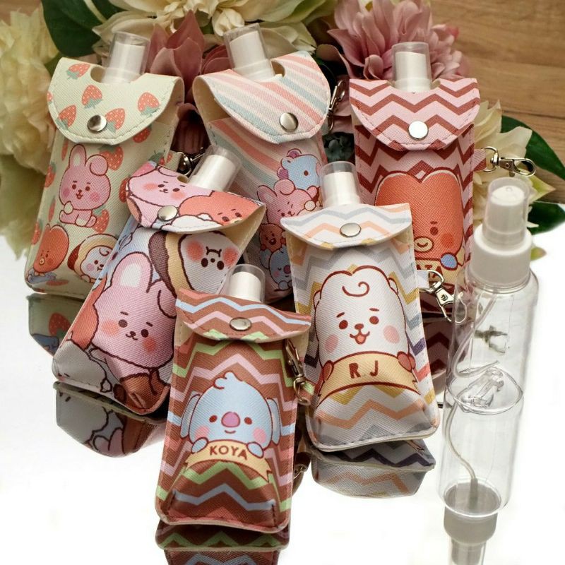 [Ready] Baby BT21 Gantungan Tas Hand Sanitizer Pouch Botol Spray 75 ml