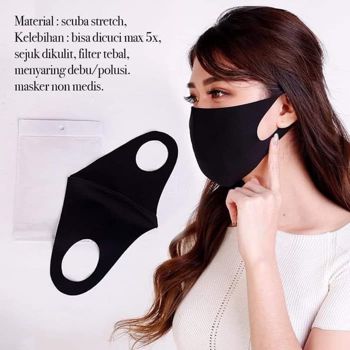 [PA] MASK / MASKER HITAM KPOP KOREA SCUBA ANTI DEBU - MK018