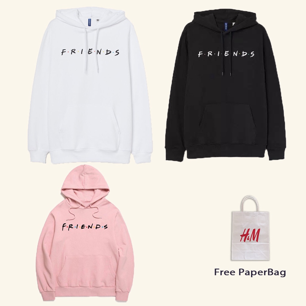 Hoodie HnM H&amp;M Friends Hitam Cream Pink Putih hoodie friends