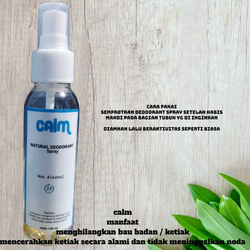 Natural deodorant calm tawas cair 100ml menghilangkan bau badan/ketiak