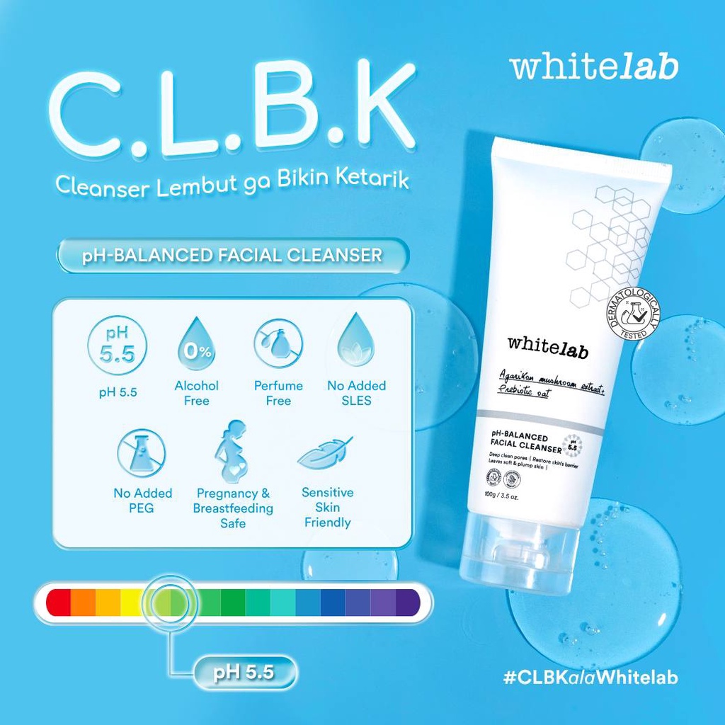 WHITELAB Brightening Acne Care pH-Balanced Facial Face Wash Cleanser - Sabun Cuci Pembersih Pencerah Perawatan Wajah Muka