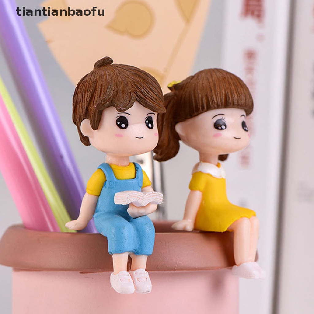 (Tianbaofu) 1 Set Miniatur Pasangan Kekasih DIY Untuk Dekorasi Rumah Boneka