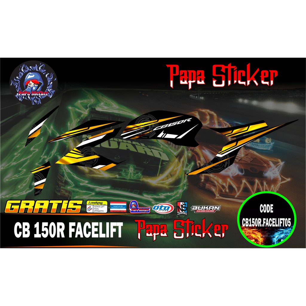 Striping CB150R / CB 150 R 2016 2017 Variasi Sticker Stiker Scotlite Skotlet Lis List Body GOLD