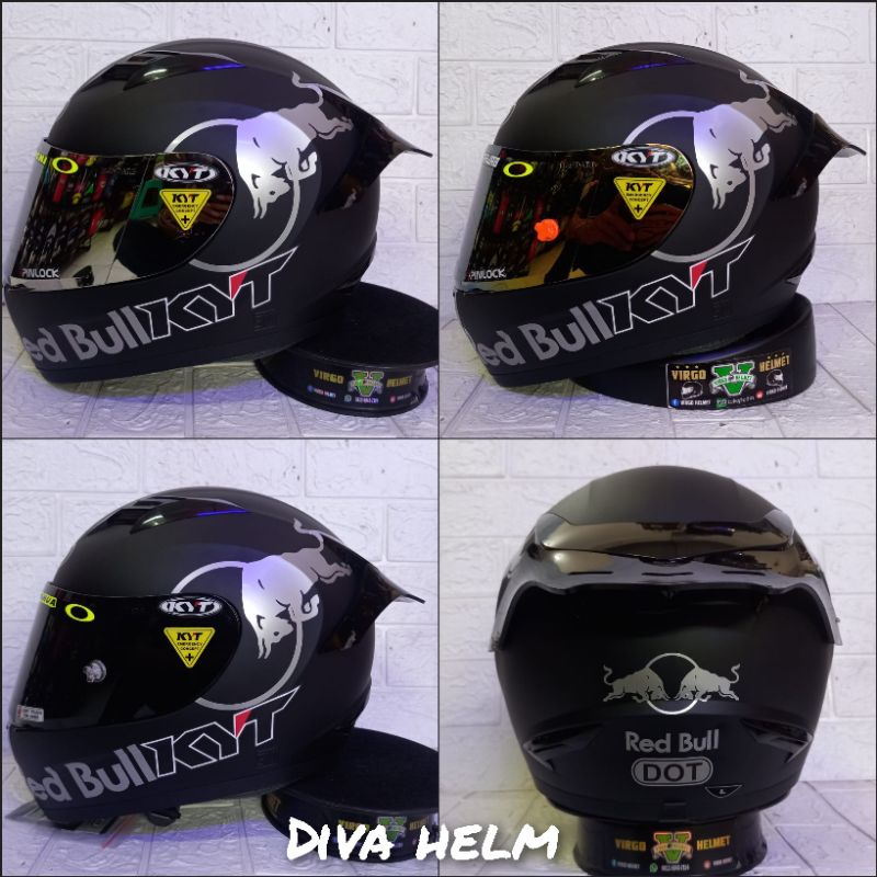 HELM KYT R10 RED BULL PAKET GANTENG