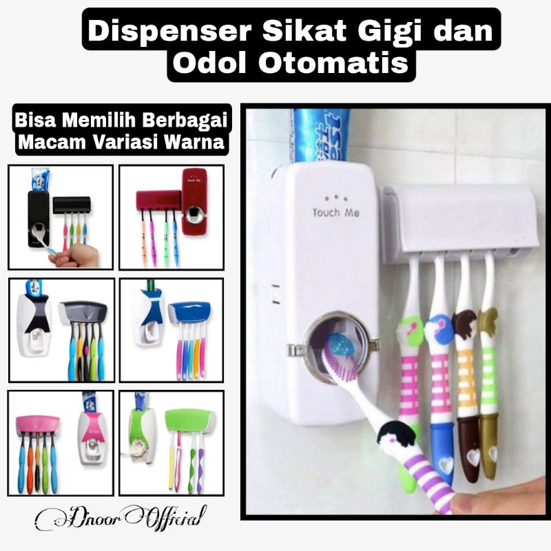 DISPENSER ODOL Tempat Sikat Gigi Set Rak Kamar Mandi Toothpaste Penjepit Brush NO BOX