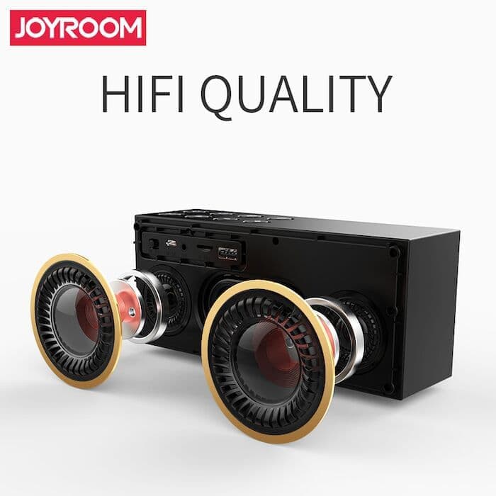 JOYROOM Bluetooth Stereo Speaker LED Alarm Clock w/Card Slot RED