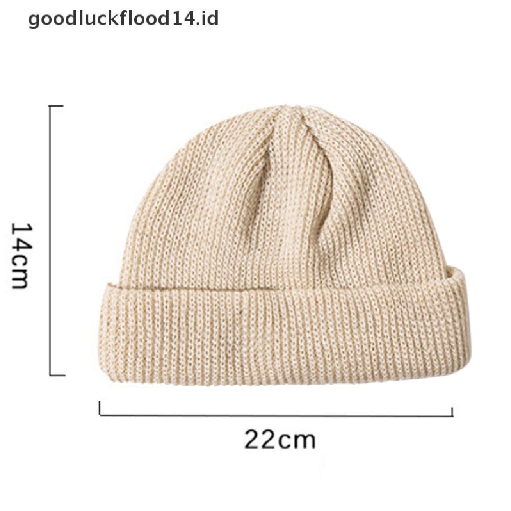 [OOID] Unisex Men Women Beanie Hat Warm Ribbed Winter Turn Ski Fisherman Hat Fashion ID