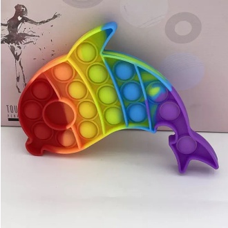 POP IT RAINBOW FIDGET TOYS Mainan Anak Edukasi Murah Pop Its Unicorn New Fidget Push Bubble Kids Kid-Lumba-Lumba Rainbow