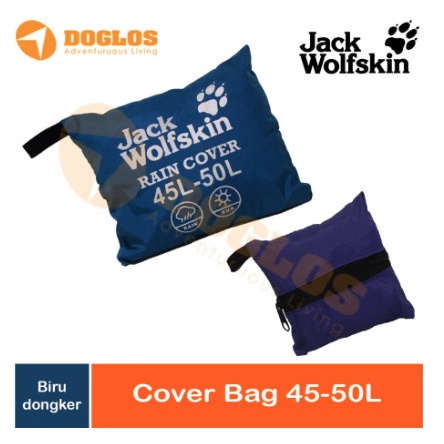 Rain Cover bag 45-50 Liter Jack Wolfskin tas ransel Daypack Biru