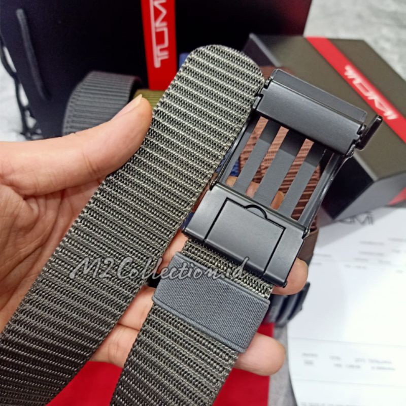 ikat pinggang tumi nylon jepit belt gesper mirror quality