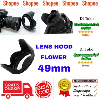 Lens Hood 49mm Flower Lensa Canon 15-45mm EOS M5 M6 M10 M3 M100 M2 EOSM M50 Lenshood For Sony 49 mm 18-55mm Oss 55-210mm Kit Panasonic Lumix Olympus 35mm 50mm f1.8