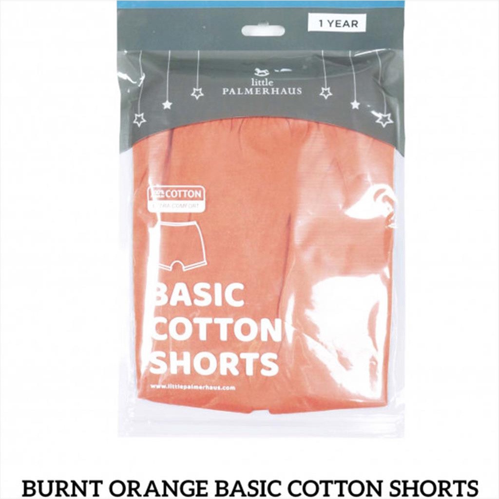 Little Palmerhaus Basic Cotton Shorts Celana Anak - Burnt Orange