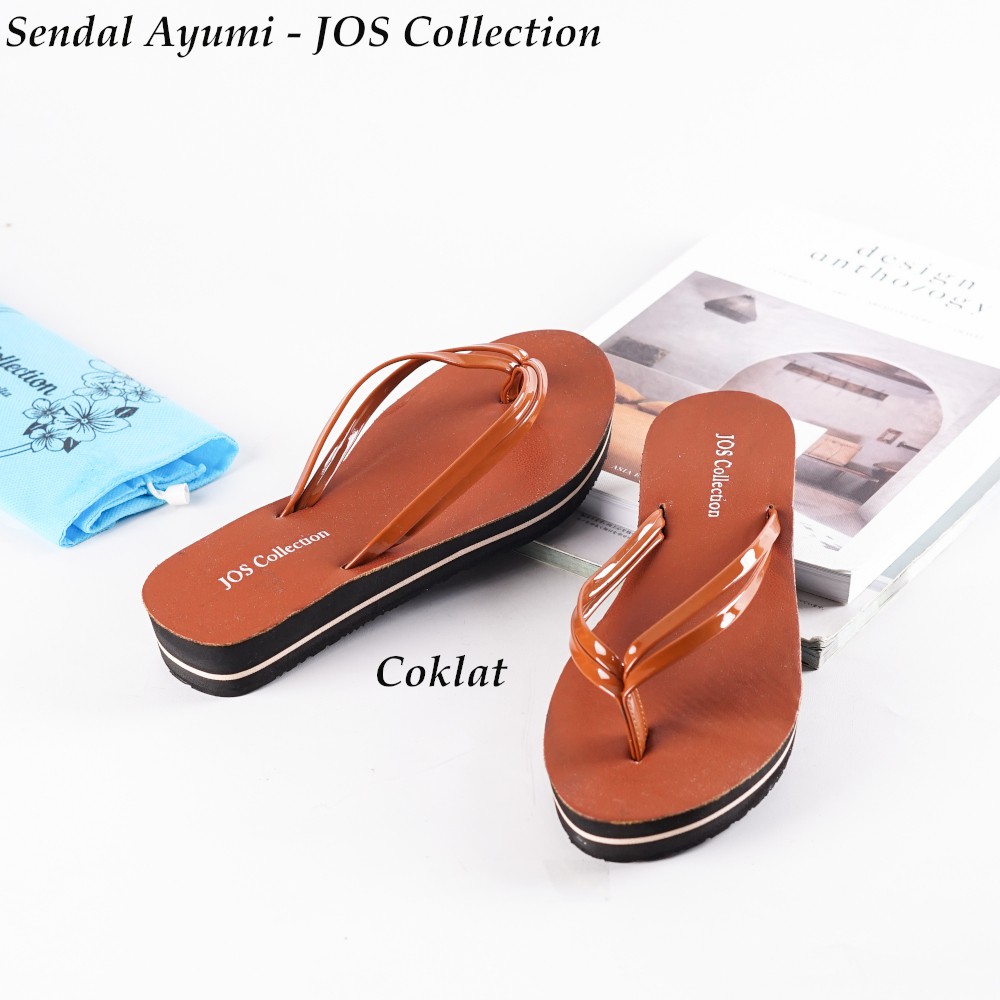 Sandal Jepit Wanita Murah - Ayumi Model Tali Double Tinggi 3 cm by JOS Collection