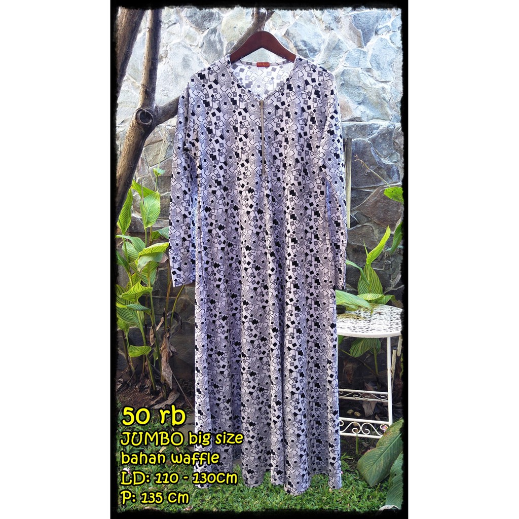 PRELOVED | Bekas | Gamis Super Jumbo Bigsize Plus Size bahan Waffle Babat