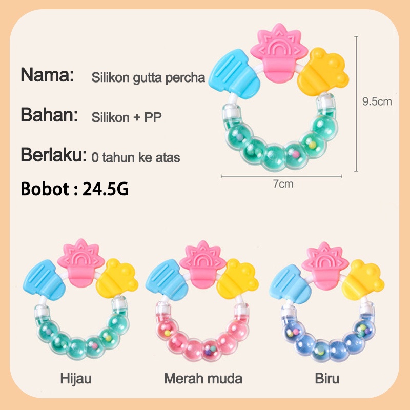 Mainan gigitan bayi/Gigitan bayi teether/Teether bayi/Mainan gigitan bayi bahan silikon (B62)