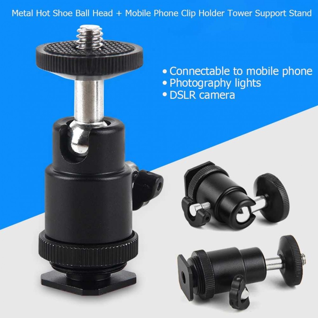 Dudukan Hot Shoe Kamera Serbaguna Smartphone Holder Bracket Mount