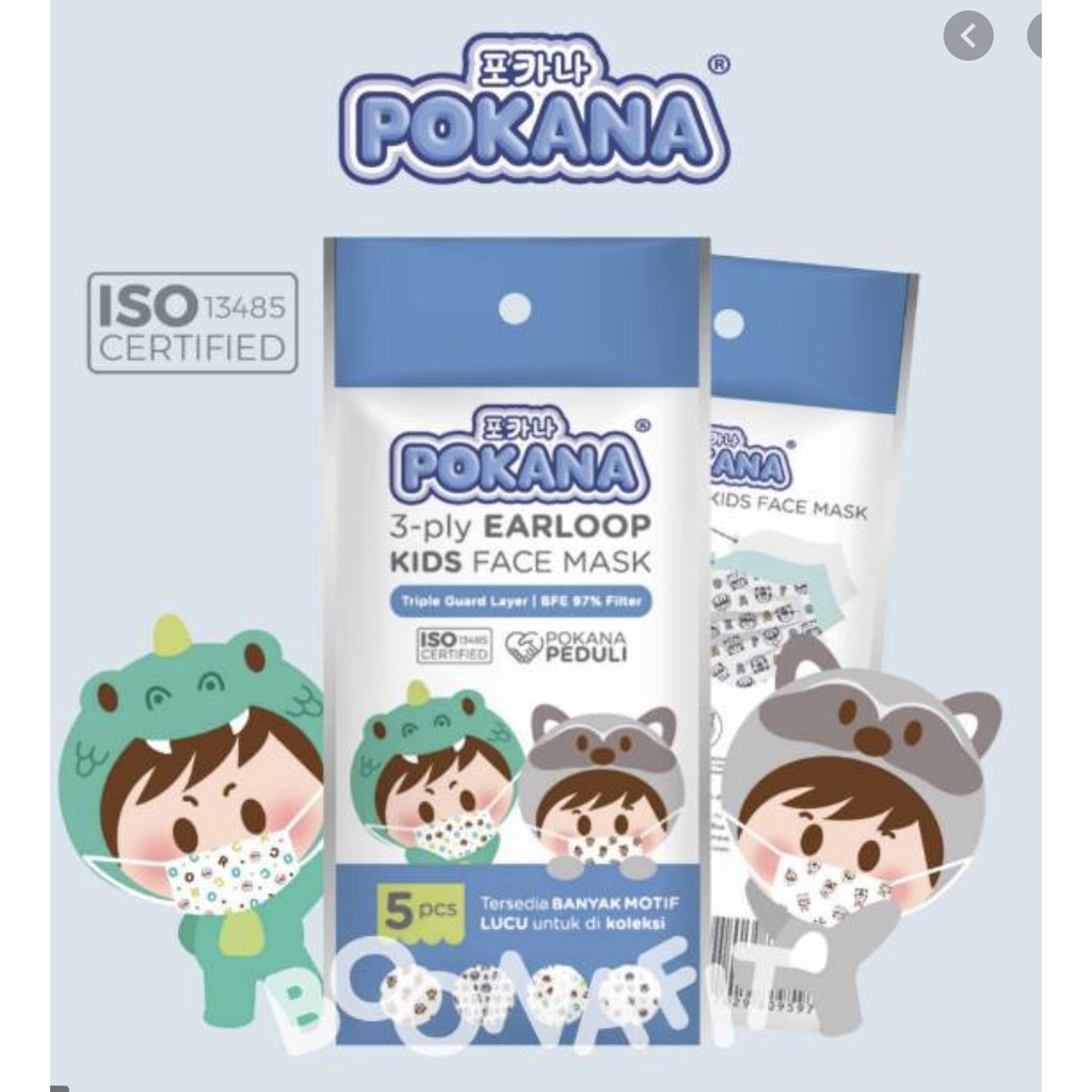 Pokana masker anak /sachet isi 5pcs