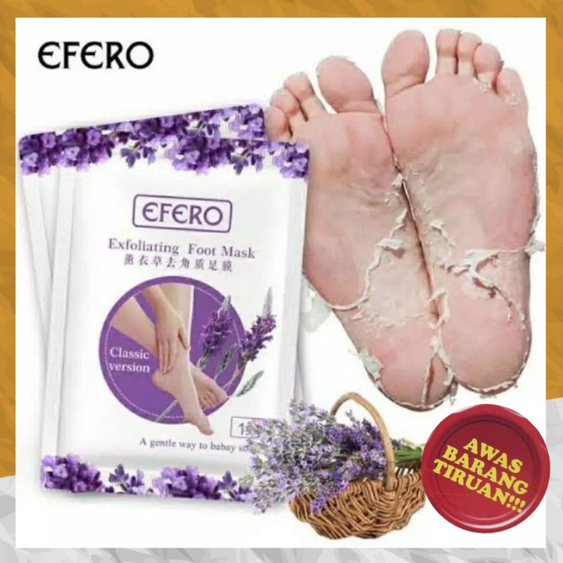 MASKER kaki pengelupas kulit Efero foot mask mengangkat sel mati Lavender untuk Pedicure 20