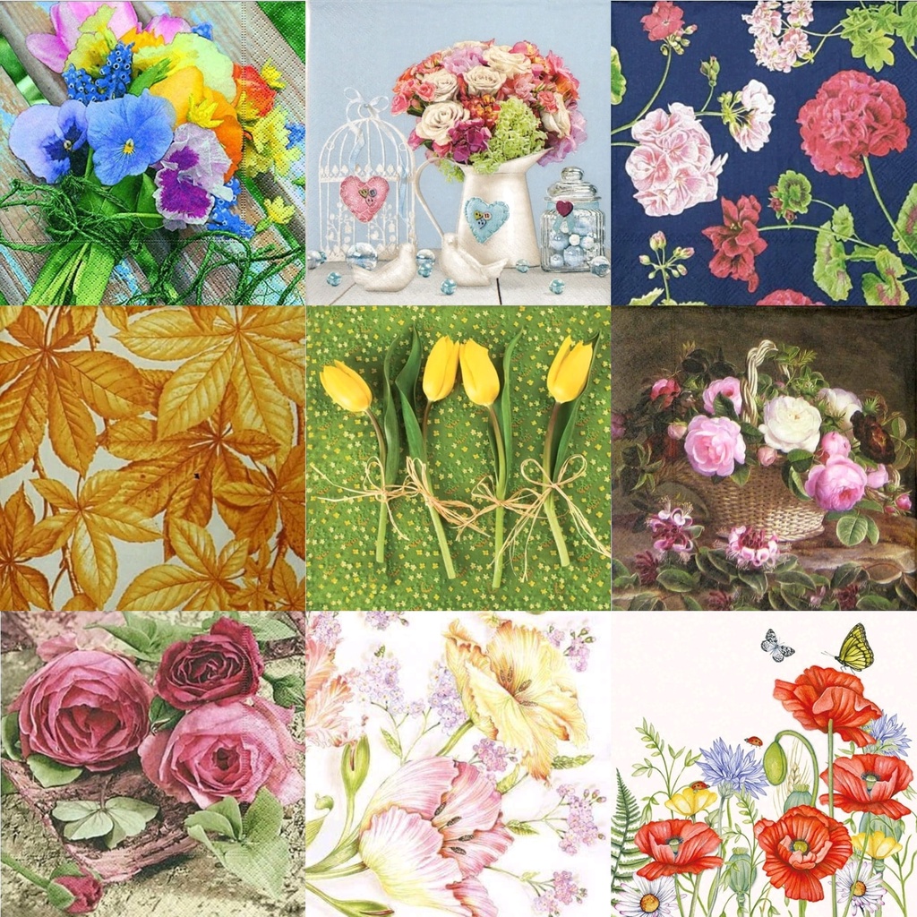 TISU NAPKIN DECOUPAGE EROPAH – Flower Motif BE