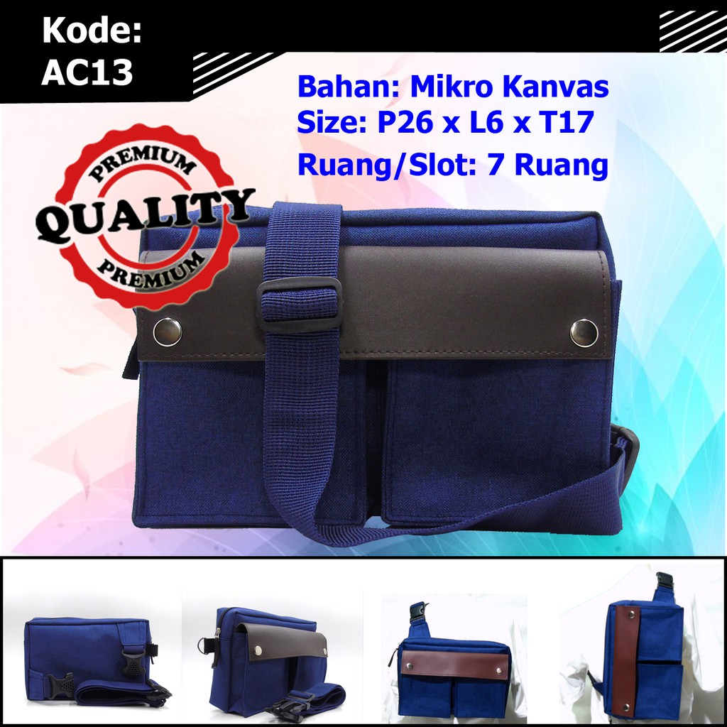 Tas Vape AC13 | Vapor | Tas Dada | Tas Tablet | Waist bag Pria | Sling Bag | Unisex