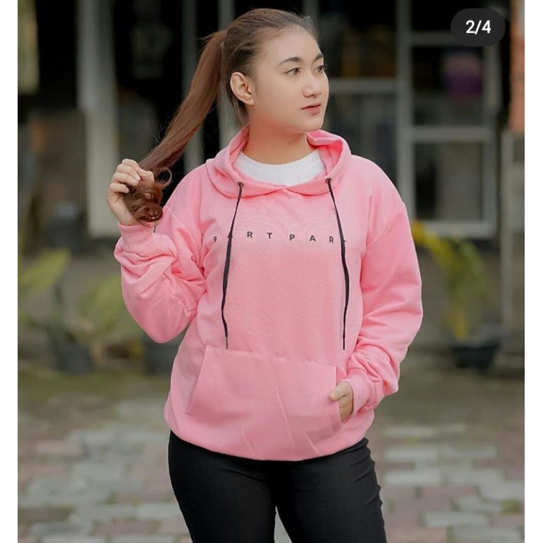 SWEATER PART PART HOODIE - FASHION HOODIE WANITA