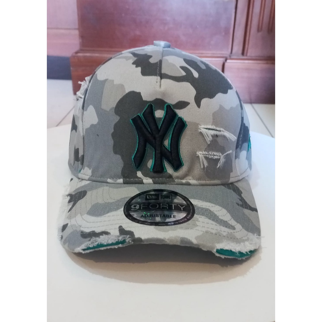 Topi baseball import NY loreng bahan cotton 100% real pict