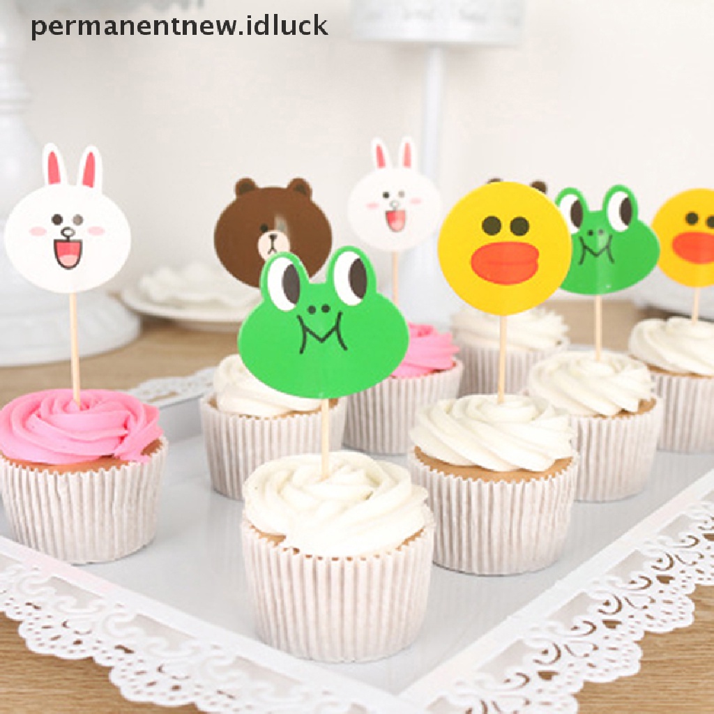 24 Pcs Toppers Cupcake Desain Hewan Laut Untuk Pesta Baby Shower