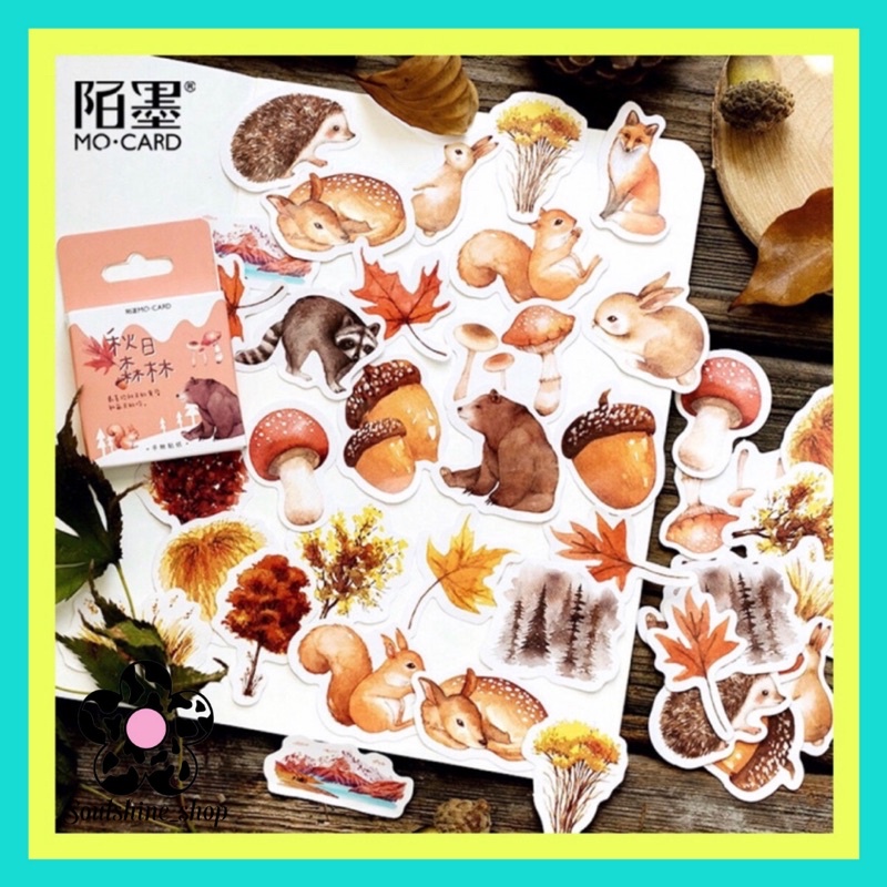 

45 PCs Sticker Motif Hutan Musim Gugur