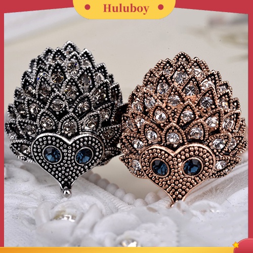 Hu Hu Hu Hu Hu Alat Bantu Pasang Kacamata♡ Cincin Wanita Bentuk Landak Gaya Vintage Bohemian Untuk Pesta Pernikahan / Ulang Tahun