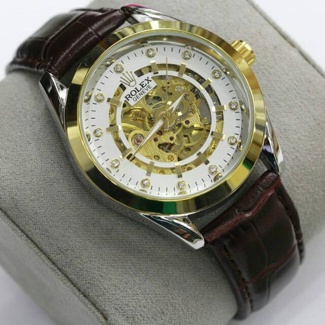 Jam tangan pria rolex Skeleton automatic